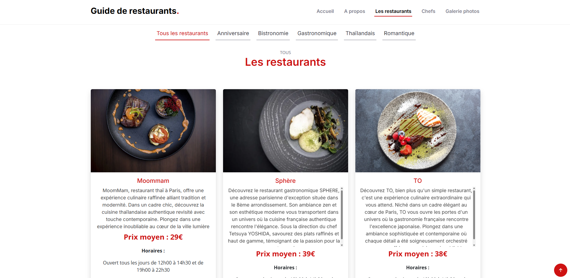 Guide de restaurants